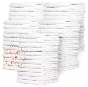 Pack of 6 Luxury White Face Cloth Towels 100% Egyptian Cotton Soft Flannel Wash Cloths Towel Towelsworld